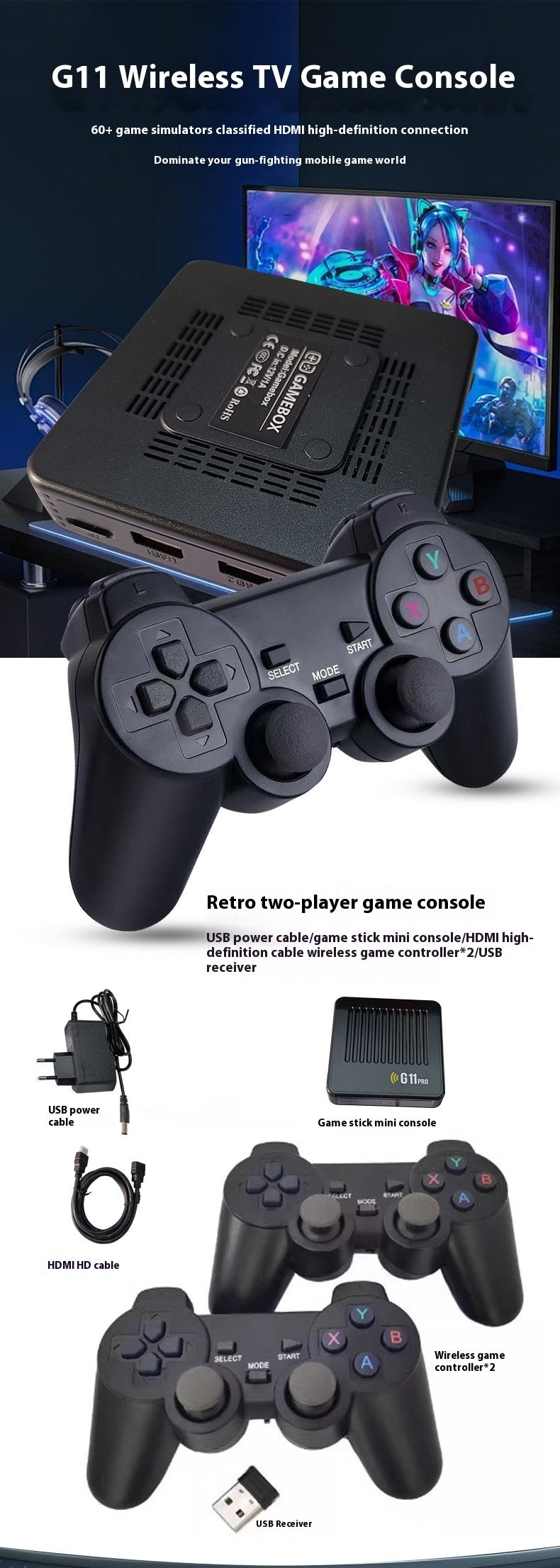 Consola de Juegos G11 Pro - 2 Jugadores