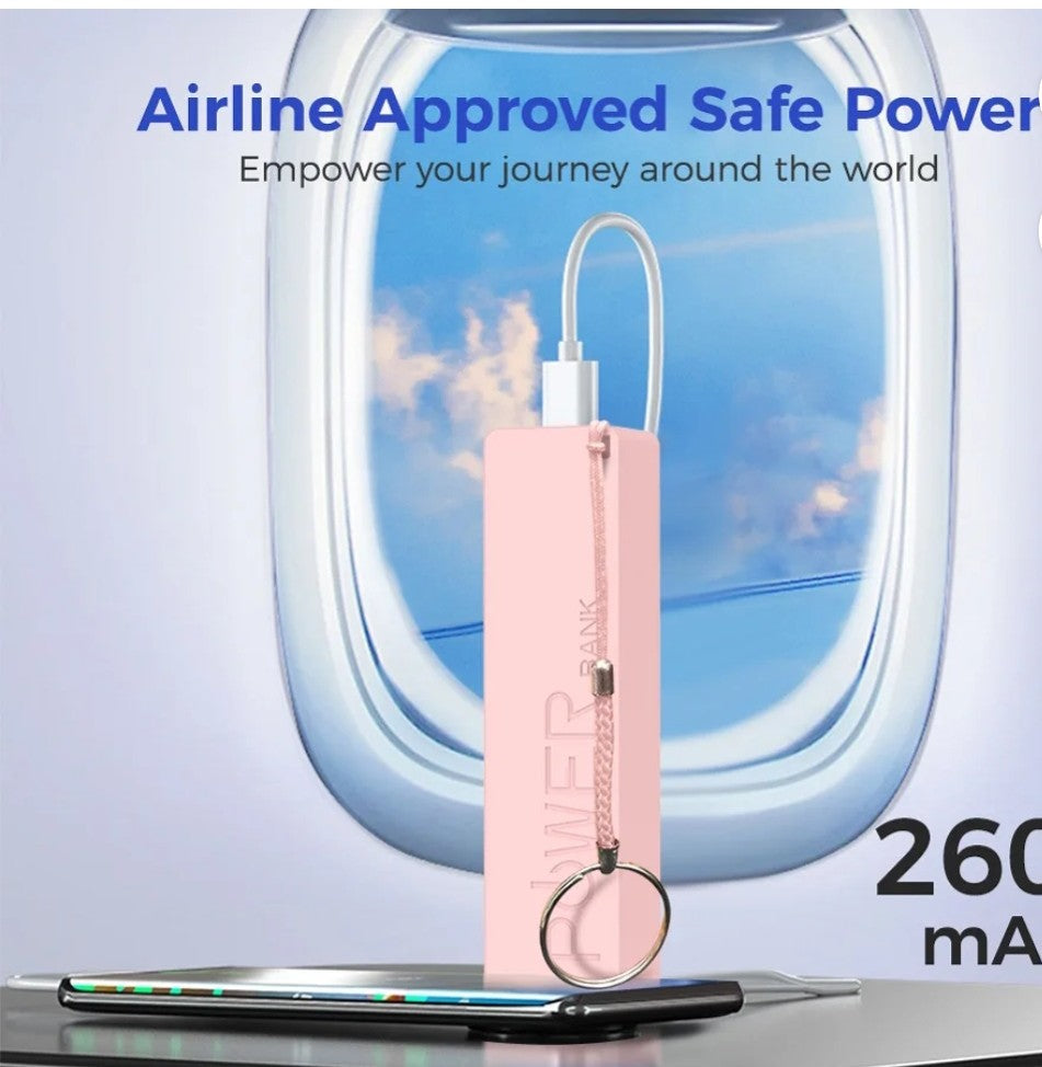 Mini Power Bank 2600mAh – Cargador Portátil Compacto USB/Type-C