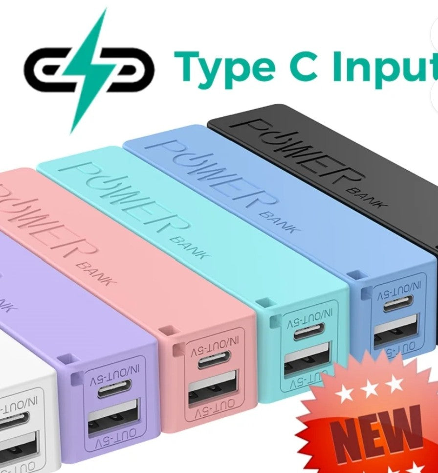 Mini Power Bank 2600mAh – Cargador Portátil Compacto USB/Type-C